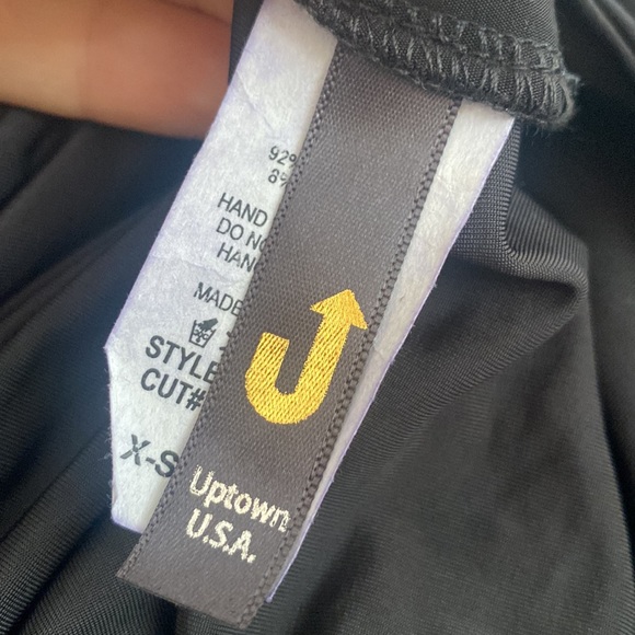 J Uptown Black maxi wrap dress Size XS A-skirt Open Back Deep V-neck - Picture 9 of 10